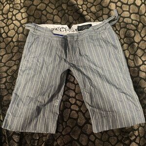 Fox Girls Grey & Blue Low Rise Striped Shorts